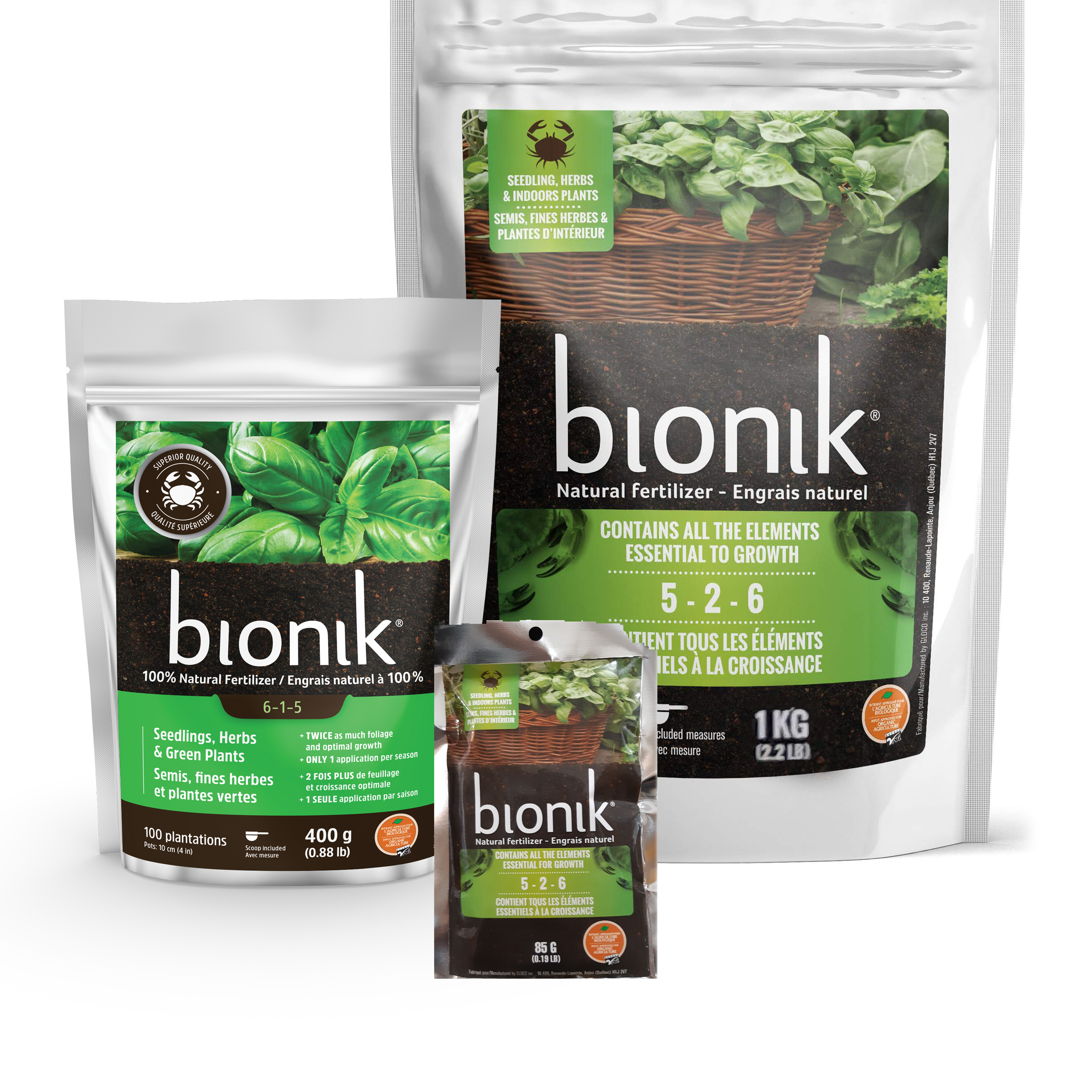 Engrais Bionik pour semis, fines herbes et plantes vertes