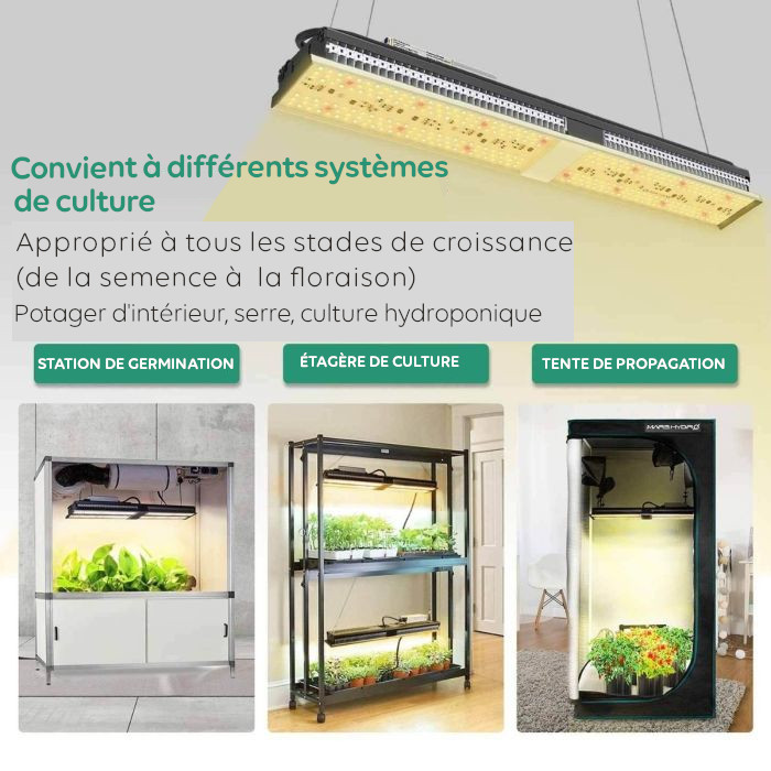 Lampe de culture avec support, lampe de sol LED à spectre complet 150 W  pour plantes d'intérieur, lampe de culture avec interrupteur marche/arrêt,  trépied réglable 15-48 pouces 